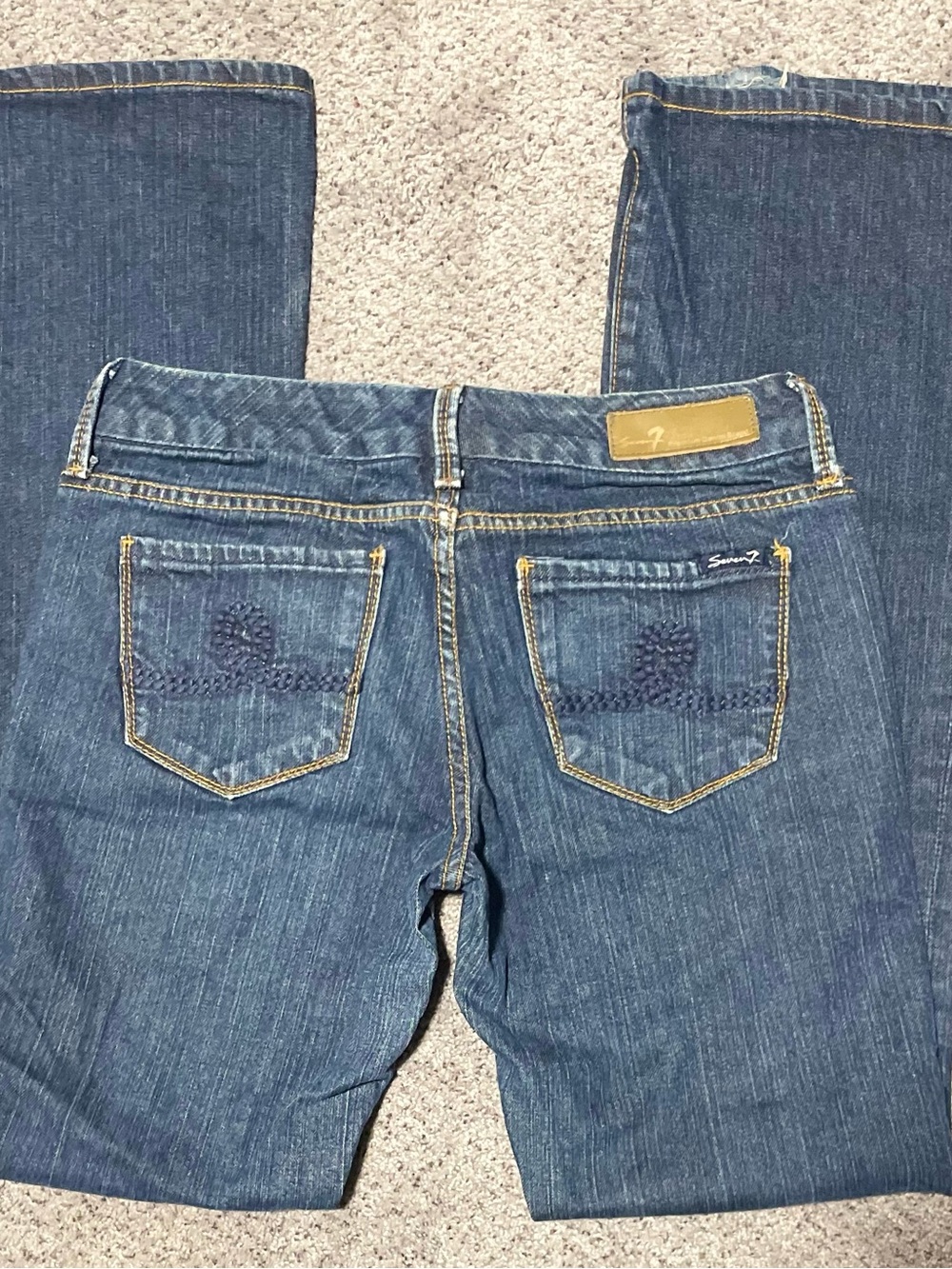 Y2K Seven7 Low Rise Bootcut Jeans Size 28 Embroidered Pocket